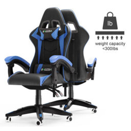 Onemill Gaming Chair Racing Style Ergonomic High Back Computer Chair With Height Adjustment, Headrest And Lumbar Support(Black&blue) - thumbnail 4
