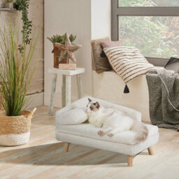 Soft Plush Cat Dog Sofa Bed Elevated Lazy Couch With Cosy Cushion Mat And Pillow Small - 70 X 40 X 39Cm - thumbnail 5