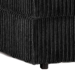 Furnishings For Less UK Luxor  Delta Ferguson Black Fabric Soft Jumbo Cord Footstool - thumbnail 2