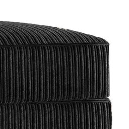 Furnishings For Less UK Luxor  Delta Ferguson Black Fabric Soft Jumbo Cord Footstool - thumbnail 3
