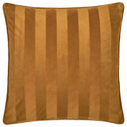 Paoletti Regency Stripe Velvet Polyester Filled Cushion, Antique Gold, 45 X 45Cm - thumbnail 2