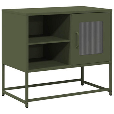 Berkfield Industrial Tv Cabinet Olive Green 68X39X60.5 Cm Steel - image 1