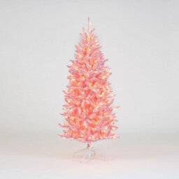 Snowtime Artificial 5Ft Warm White Pre-Lit Light Pink Christmas Tree