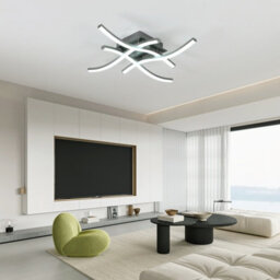 Pheashine Brushed Grey 4 Arm Curved Led Ceiling Light 24W 6500K Cool White 45X45X8Cm 220-240V - thumbnail 6