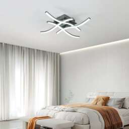 Pheashine Brushed Grey 4 Arm Curved Led Ceiling Light 24W 6500K Cool White 45X45X8Cm 220-240V - thumbnail 5