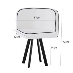 Comfy Living Black 90Cm Square Dining Table Set With 4 White Chairs - thumbnail 3
