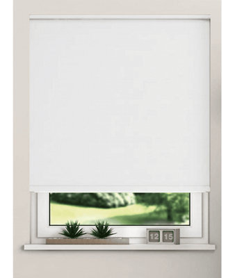 Thermal Blackout Roller Blinds 175Cm Drop X Width 105Cm White - image 1