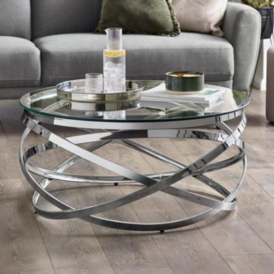 Julian Bowen Vienna Glass Top Coffee Table - Silver And Clear - image 1