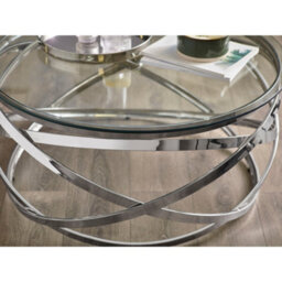 Julian Bowen Vienna Glass Top Coffee Table - Silver And Clear - thumbnail 6