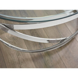 Julian Bowen Vienna Glass Top Coffee Table - Silver And Clear - thumbnail 7