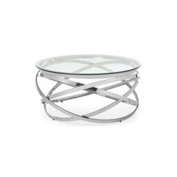 Julian Bowen Vienna Glass Top Coffee Table - Silver And Clear - thumbnail 2