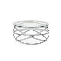 Julian Bowen Vienna Glass Top Coffee Table - Silver And Clear - thumbnail 3