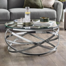 Julian Bowen Vienna Glass Top Coffee Table - Silver And Clear - thumbnail 1