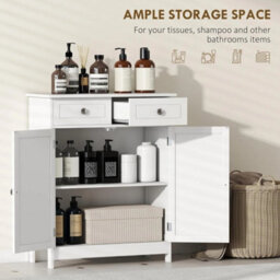 Bathroom Storage Cabinet 75X60Cm White Freestanding - thumbnail 3