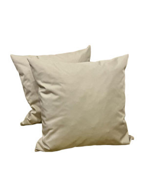 Crescent Waterproof 45X45Cm Cream Garden Cushion, Shredded Foam Filled Outdoor Garden Throw Pillow Pack Of 2 - image 1