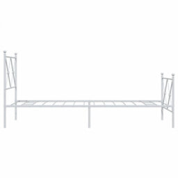 Berkfield Metal Bed Frame Without Mattress With Footboard White 80X200Cm - thumbnail 5