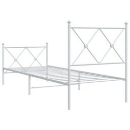 Berkfield Metal Bed Frame Without Mattress With Footboard White 80X200Cm - thumbnail 6