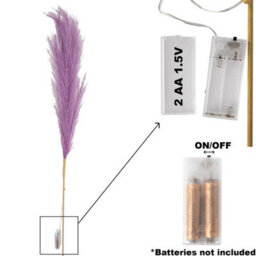 Shatchi 100Cm Prelit Purple Pampas Grass Warm White Leds Battery-Operated Christmas Artificial Flowers Decorations - thumbnail 2