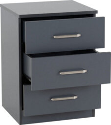 Seconique Dakota 3 Door Wardrobe Bedroom Set Grey - thumbnail 8
