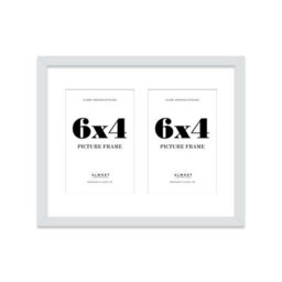 10X8 Inch 2 Opening Photo Collage Frame, Display Two 6X4 Inch Photos, Multi Aperture Family Picture Frame, Light Grey - thumbnail 2