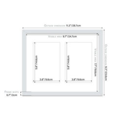 10X8 Inch 2 Opening Photo Collage Frame, Display Two 6X4 Inch Photos, Multi Aperture Family Picture Frame, Light Grey - thumbnail 4