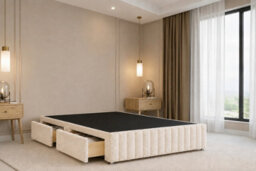 "Nexus Verona Cream Teddy Divan Bed Base 2 Drawers Left Side With 54"" Floor Standing Headboard 12"" Footboard 3' Single" - thumbnail 6