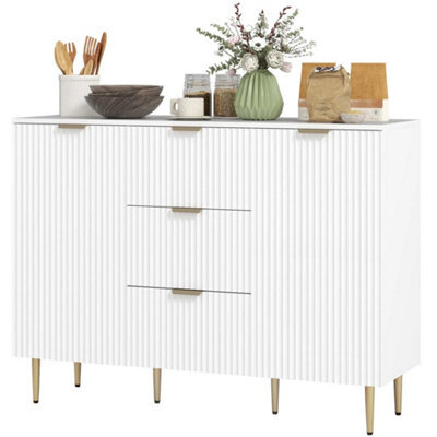 Sideboard Buffet Cabinet W/ 3 Drawers And Adjustable Shelves - image 1