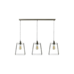 Valuelights Susie Glass Lantern Lamp Shade 3 Drop Brushed Chrome Diner Ceiling Pendant Light - thumbnail 6