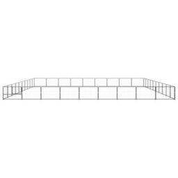 Berkfield Durable Dog Kennel Black 90 M2 Steel - thumbnail 3