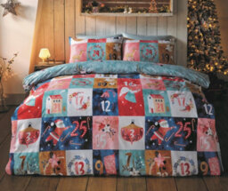 Rapport Advent Calendar Reversible Duvet Cover Set Winter/christmas Bedding - thumbnail 1