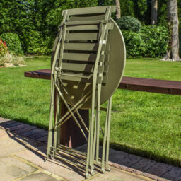 BPS Access Solutions Bps Deluxe Garden Bistro Set - Round Table (Olive Green) - thumbnail 2