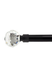 Unknown 16-19mm Cristalla Extendable Eyelet Metal Curtain Pole Set Black 160-300Cm - thumbnail 1