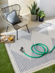 Livabliss Tuareg-Global Ivory Blue Graphic In- & Outdoor Rug 120 X 170 Cm Easy Care, Non Shedding - thumbnail 2