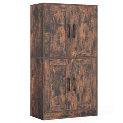 Pantry Cabinet Floor Storage Cabinet With Doors-Brown - image 1