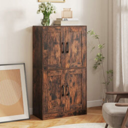 Pantry Cabinet Floor Storage Cabinet With Doors-Brown - thumbnail 4