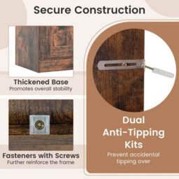 Pantry Cabinet Floor Storage Cabinet With Doors-Brown - thumbnail 7