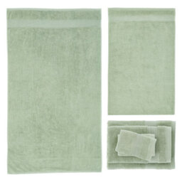 Catherine Lansfield Bathroom Anti Bacterial 500 Gsm Soft & Absorbent Cotton 6 Piece Towel Set Sage Green - thumbnail 5