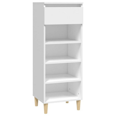 Berkfield Compact Shoe Cabinet White 40X36X105 Cm Engineered Wood - image 1