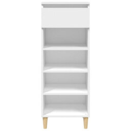 Berkfield Compact Shoe Cabinet White 40X36X105 Cm Engineered Wood - thumbnail 3