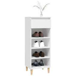 Berkfield Compact Shoe Cabinet White 40X36X105 Cm Engineered Wood - thumbnail 8