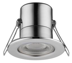 Luceco Eco Silver Chrome Effect Fixed Led Fire-Rated Warm White Downlight 5W Ip65 - thumbnail 2