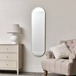 Melody Maison Silver Oval Framed Wall Mirror 140Cm X 40Cm - thumbnail 6