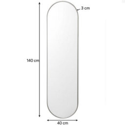 Melody Maison Silver Oval Framed Wall Mirror 140Cm X 40Cm - thumbnail 9