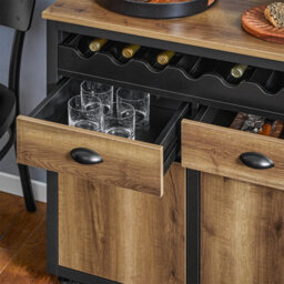 Sobuy Fkw122-Sch, Kitchen Trolley Kitchen Storage Trolley Mobile Kitchen Cabinet, Black,w89.5Xd40Xh87.5 - thumbnail 9