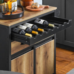 Sobuy Fkw122-Sch, Kitchen Trolley Kitchen Storage Trolley Mobile Kitchen Cabinet, Black,w89.5Xd40Xh87.5 - thumbnail 5