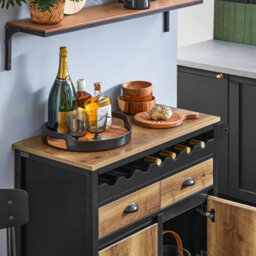 Sobuy Fkw122-Sch, Kitchen Trolley Kitchen Storage Trolley Mobile Kitchen Cabinet, Black,w89.5Xd40Xh87.5 - thumbnail 4