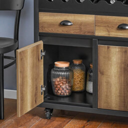 Sobuy Fkw122-Sch, Kitchen Trolley Kitchen Storage Trolley Mobile Kitchen Cabinet, Black,w89.5Xd40Xh87.5 - thumbnail 7