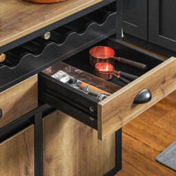 Sobuy Fkw122-Sch, Kitchen Trolley Kitchen Storage Trolley Mobile Kitchen Cabinet, Black,w89.5Xd40Xh87.5 - thumbnail 6