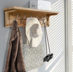 Hallowood Furniture Waverly Oak Coat Hanger With Shelf - thumbnail 9