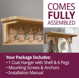 Hallowood Furniture Waverly Oak Coat Hanger With Shelf - thumbnail 8